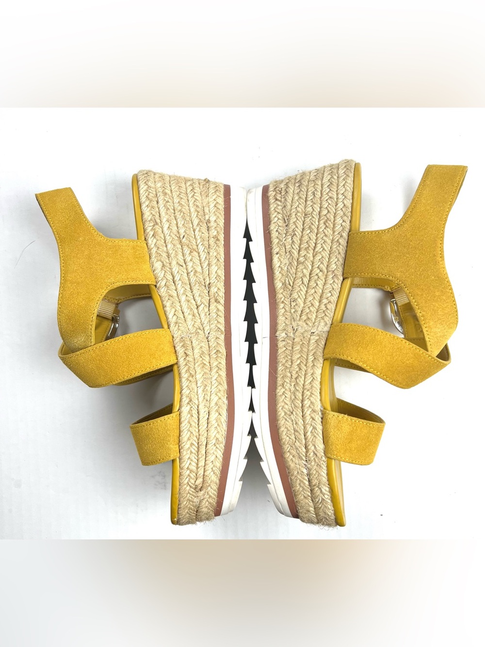 Marc Fisher MF Zain Leather-Suede Espadrille Wedge Sandals - Picture 6 of 12